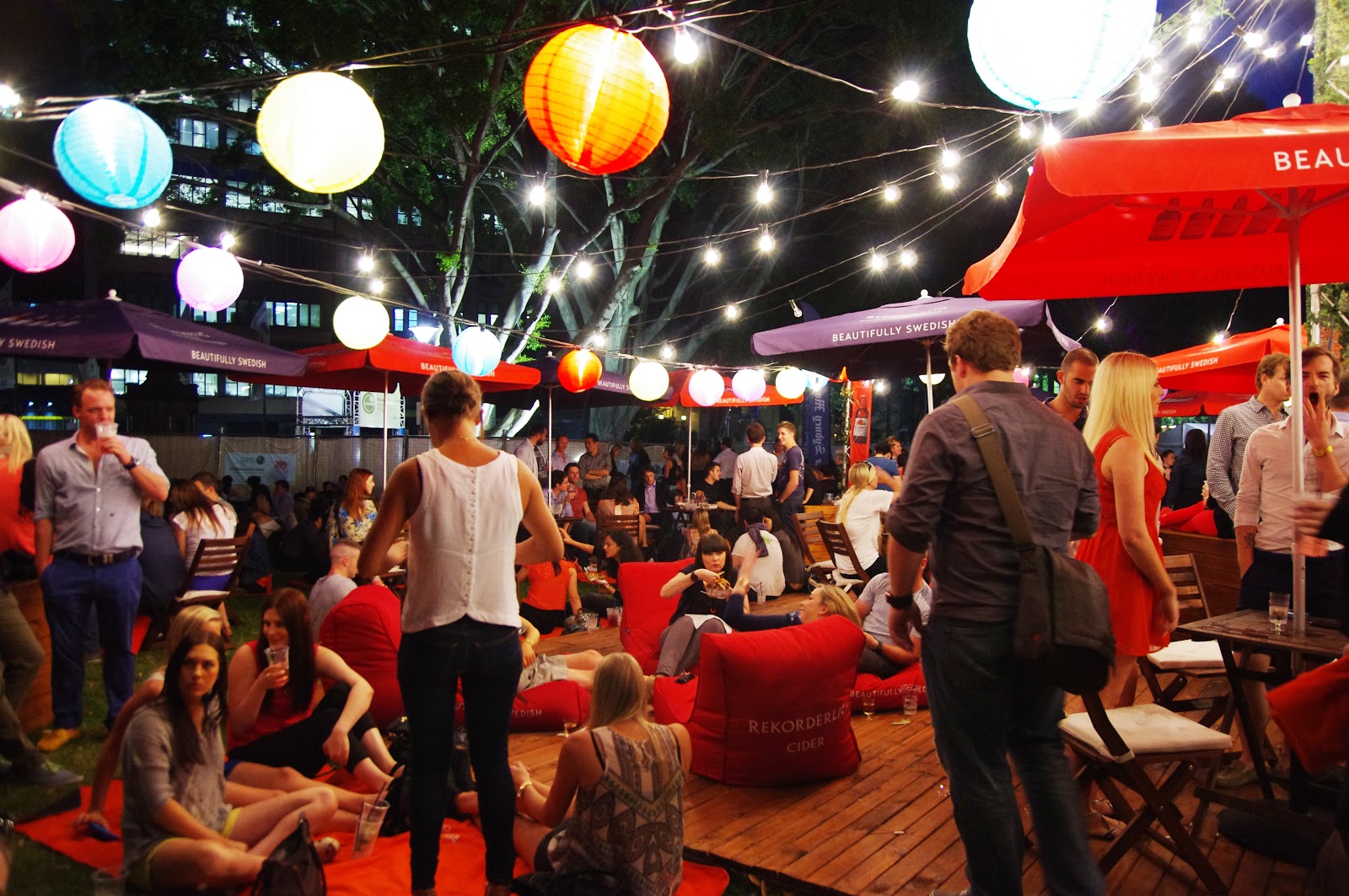 Rekorderlig cider and Ambient Lounge bean bags - taste of sydney festival